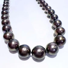 SV black butterfly Tahiti black pearl necklace 48cm BP 8.0-10.3mm 51.5g