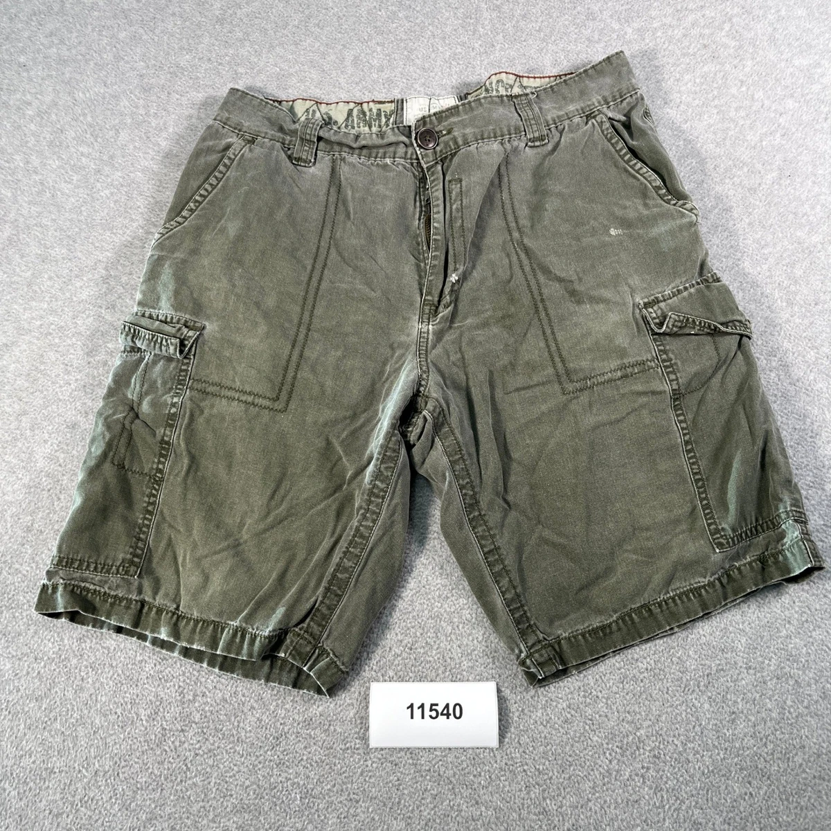 Pantalones Cortos de Carga Ejército de Estados Unidos Para Hombres Verde Oliva Algodón Militar Utilitario Talla 36 RN125331