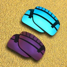 US 2 Pairs Lenses Replacement for-Oakley Double Edge Polarized-Midnight Sun Blue
