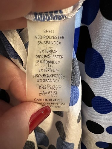 Calvin Klein Women’s Sleeveless Top Size Xl Polk A Dot Blue Black And White - Picture 7 of 7
