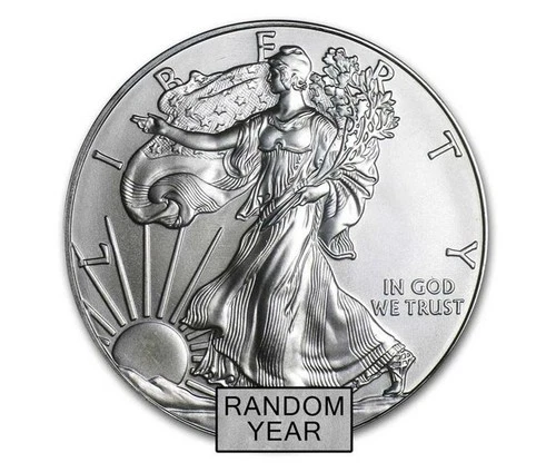 1 oz American Silver Eagle Coin (BU) 2020 Year - Uncirculated from Mint Tube