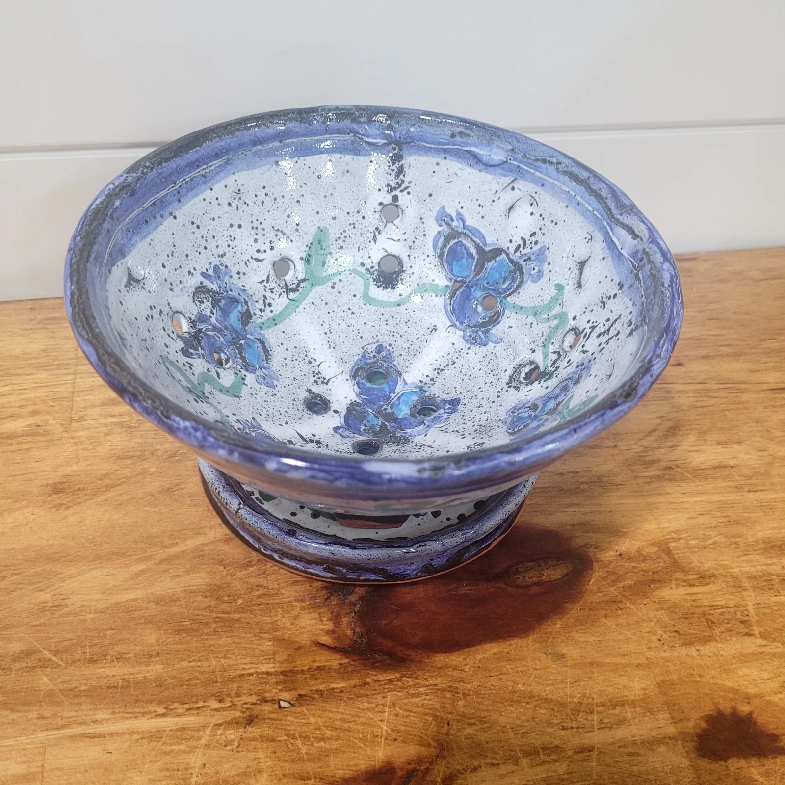 HOMEMADE TERRACOTTA BERRY BOWL COLANDER AND PLATE