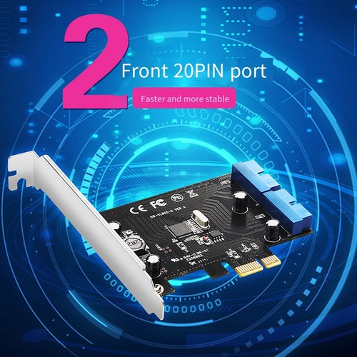 PCI Express USB 3.0 19 Pin Expansion Card PCIE 1X to 2 Ports USB 3 19 Pin8791 - Afbeelding 3 van 6