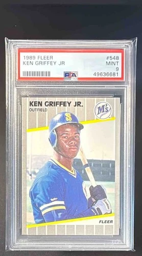 70. Ken Griffey Jr. 1989 Fleer RC #548 PSA 9 Seattle Mariners