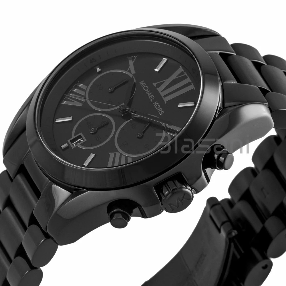 MICHAEL KORS MK5550 ブラック腕時計 New Michael Kors MK5550 Bradshaw All Black Chronograph 42mm
