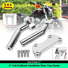 6" Risers Handlebar Top Clamp For Harley 1" Bar Road King Tour Glide Sportster