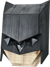Caped Hero Bat House for Outdoors - Wooden Large Three 3 Chamber, Black