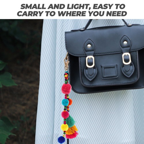 2 Pcs Colorful Wool Ball Pendant Bag Tassel Ornament Pompom Charm - Zdjęcie 6 z 12