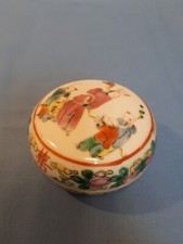 Dose Puderdose Porzellan China Antik Periode H'sien Feng (1851-1861) Handgemalt 