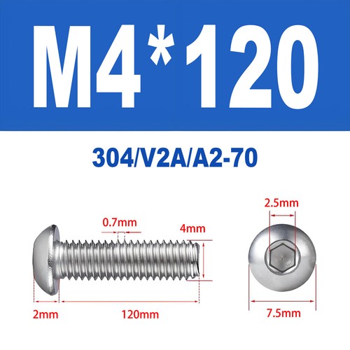 Linsenkopfschrauben Edelstahl A2 V2A ISO 7380 M1.6 M2 M2.5 M3 M4 Innensechskant - Bild 123 von 126
