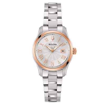 Bulova Wilton Lady 98M136 Damenuhr Stahl Roségold Quarz