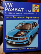 VW Passat 4-cyl Petrol & Diesel (Dec 96 - Nov 00) Haynes Repair Manual. Hardback