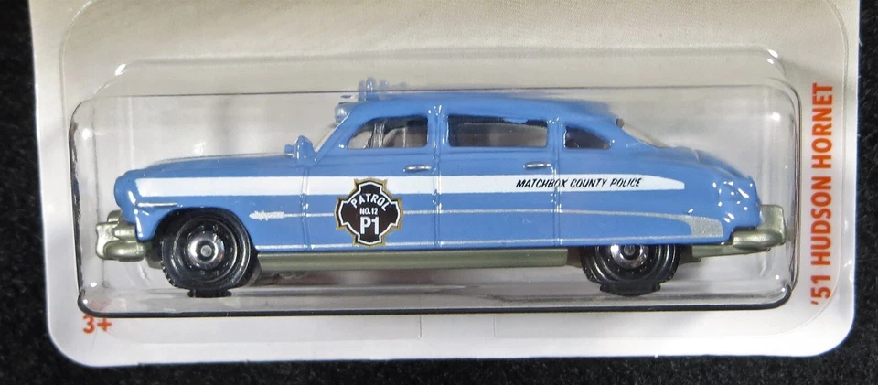 Tarjeta de coche de policía Matchbox Blue '51 Hudson Hornet 2019 #57 MB1-031819 Foto 2 de 4