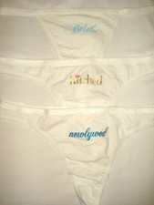 Victoria Secret Thong Panty V String White Bride Newlywed Hitched Wedding