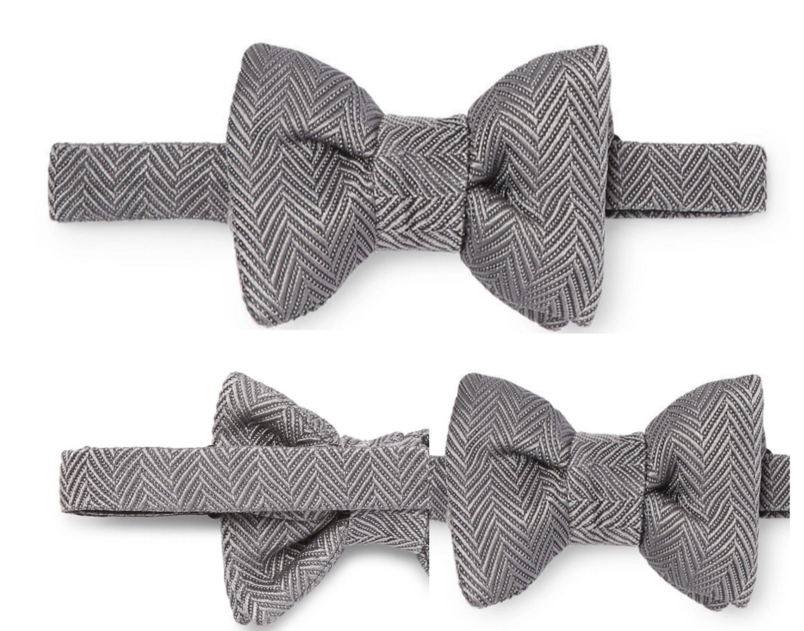 Tom Ford Luxury Herringbone Pre-Tied Silk Cotton Bow Tie Suit Tuxedo Bow