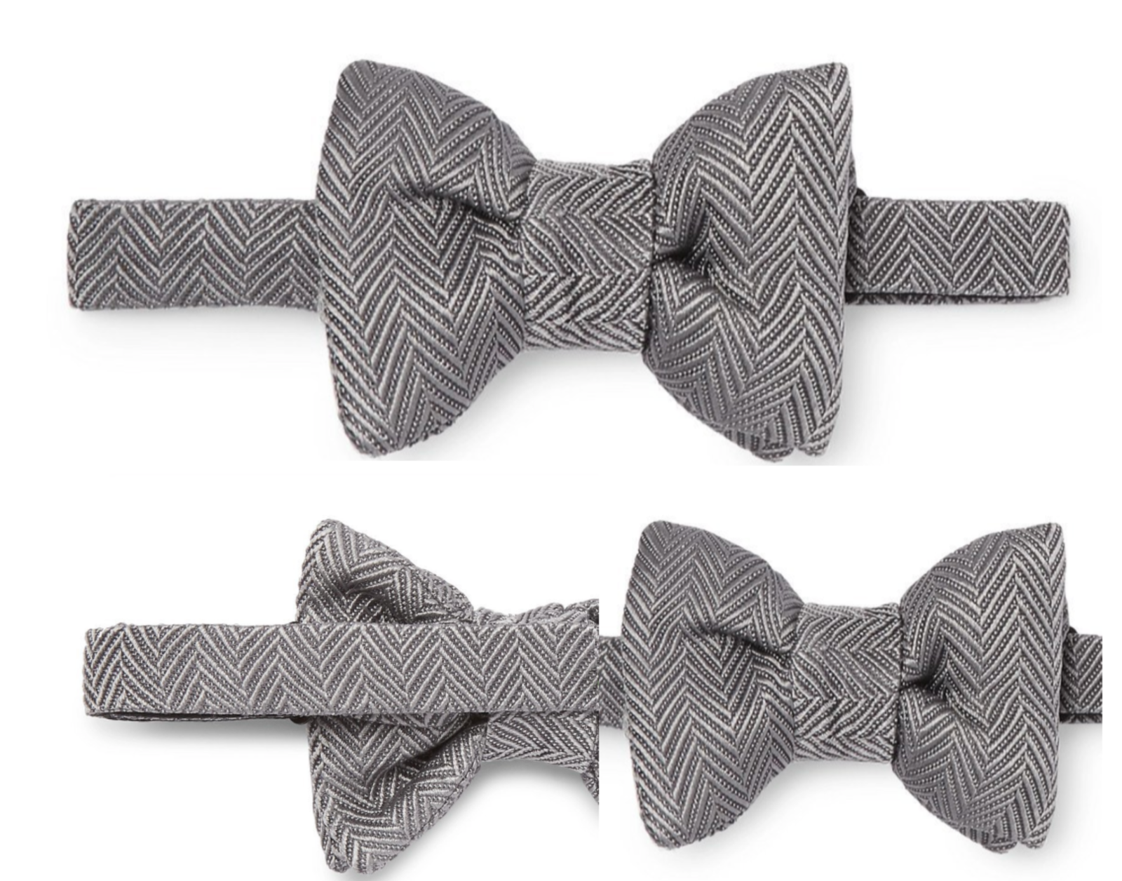 TOM FORD Luxury Herringbone Pre-Tied Silk Cotton Bow Tie Anzug Smoking Fliege