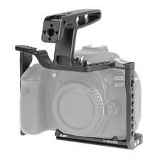 Camera Cage Rig with 1/4"-20 with Top Handle Grip for Canon EOS 80D 90D Camera