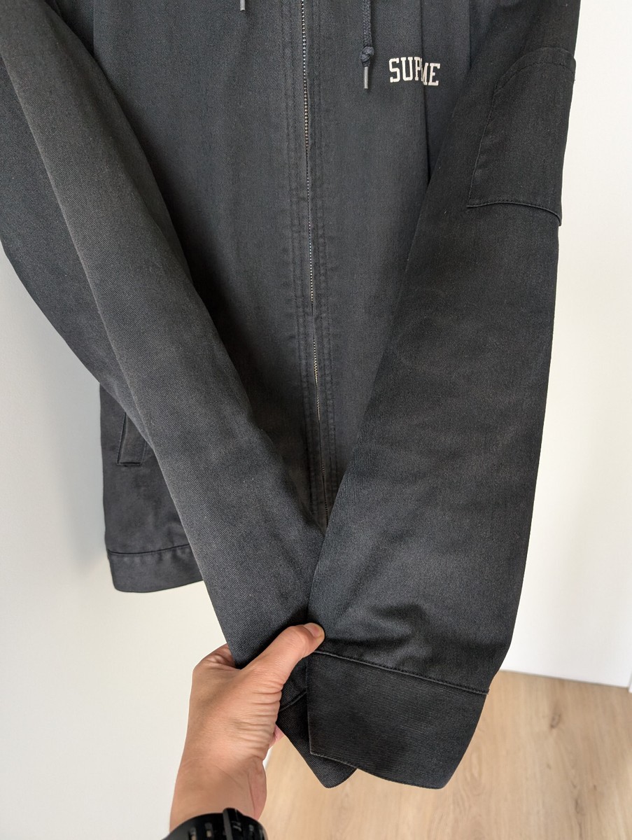 Supreme14AW ×RaymondPettibonHoodedJacket Supreme x Raymond Pettibon Bang Hooded Work Jacket Black Sz