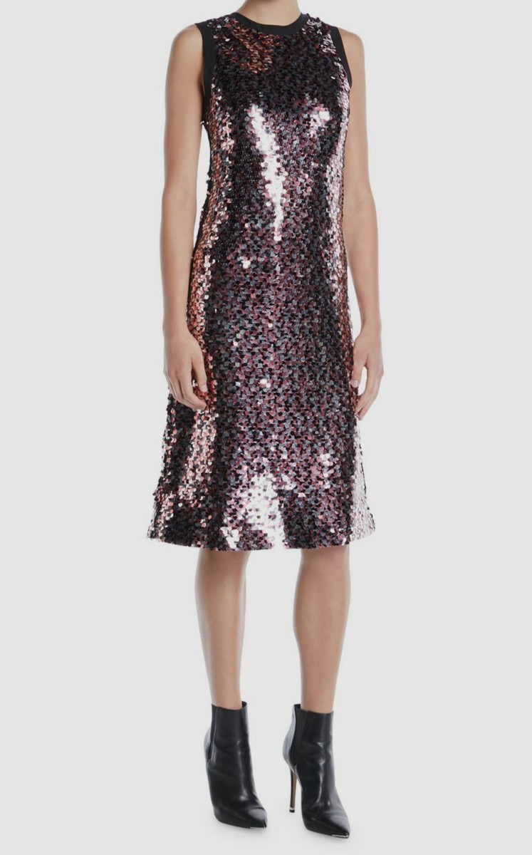 pink sequin tank dress Pink Sequin Dress - Sleeveless Mini Dress - Feather Dress