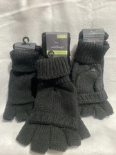 Lot Of 4 West Loop Women’s Fingerless Gloves Mittens Color Black