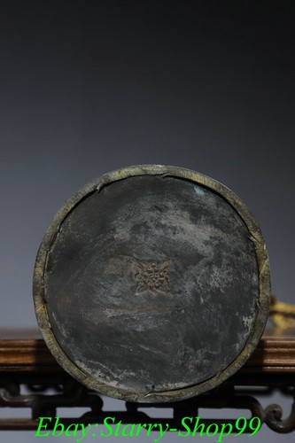 Old Tibet temple Bronze Gilt Painting Guru Padmasambhava Rinpoche Buddha Statue - Picture 9 of 9