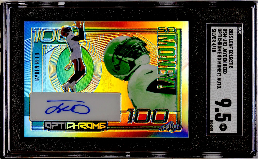 Jayden Reed Leaf Eclectic Optichrome So Money Autographs #OSMJR1 Silver