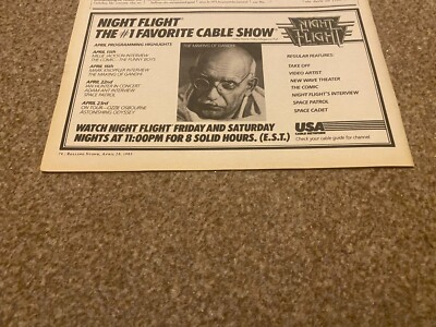 PTRBK10 ADVERT 5X11 NIGHT FLIGHT CABLE SHOW. THE MAKING OF GHANDI