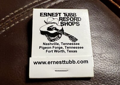 Ernest Tubb Record Shops, Nashville/Pigeon Forge, TN Ft Worth TX, Full Matchbook