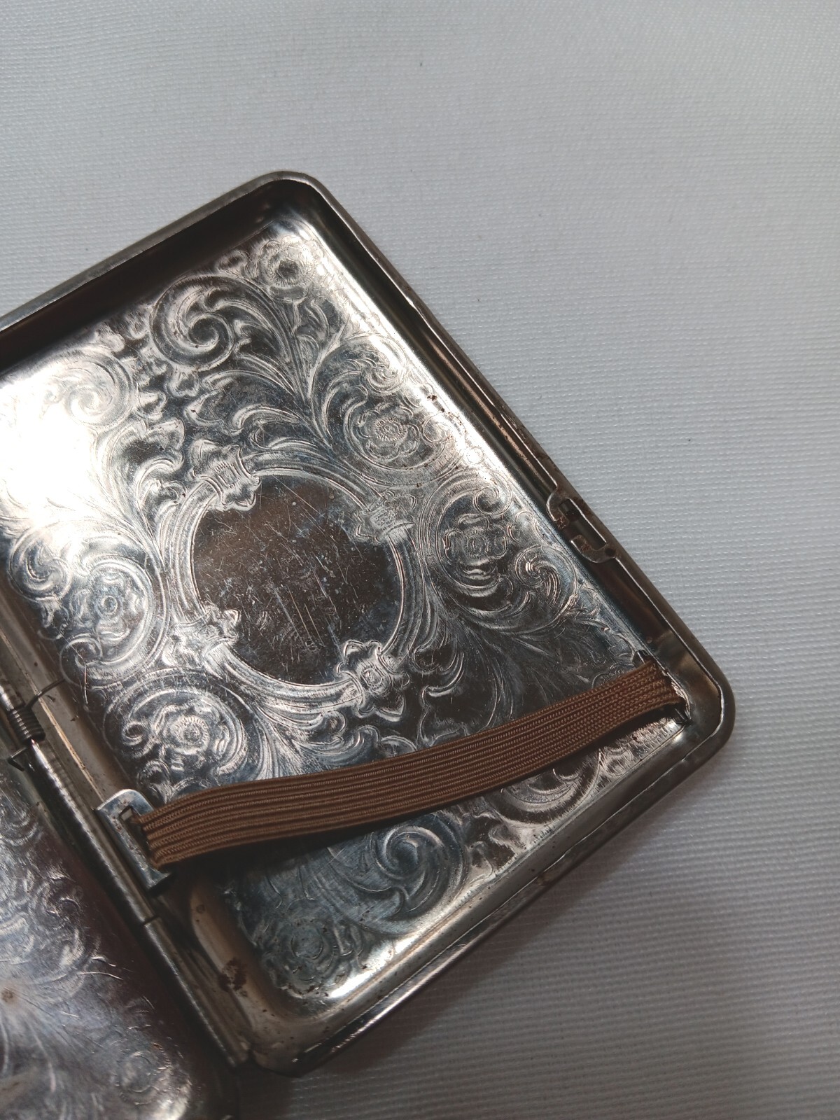 Vintage W Germany Silvertone Etched Metal Cigarette Case Card Holder eBay