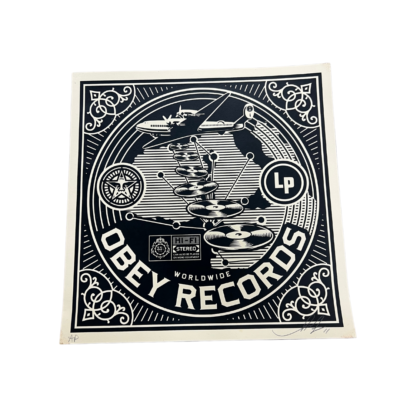 Shepard Fairey Signed AP Obey Records 2011 Art Print 12x12 Poster