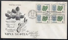 Canada Scott 420 Blk 4 Rose Craft FDC - Nova Scotia Flower