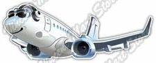 Plane Airplane Jet Aircraft Airliner Car Bumper Window Vinyl Sticker Decal 6"X3"