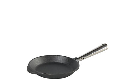 Bratpfanne 18 cm Gusseisen 0180 mit Edelstahlgriff, flacher Rand von SKEPPSHULT