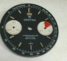    ORIGINAL CROTON DIAL  CHRONOMASTER AVIATOR SEA DIVER  LANDERON CAL 248