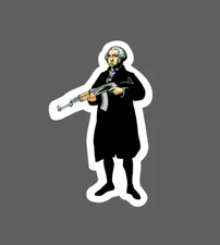 George Washington AK-47 Sticker 2A America USA Waterproof Gift NEW