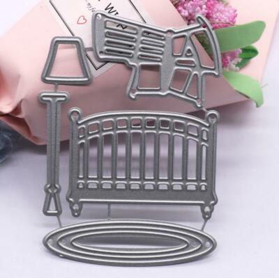 Dies De Découpe Scrapbooking ‘Baby Stuhl Bettlampe’ - Poinçons Métal Pour Craft - Neuf
