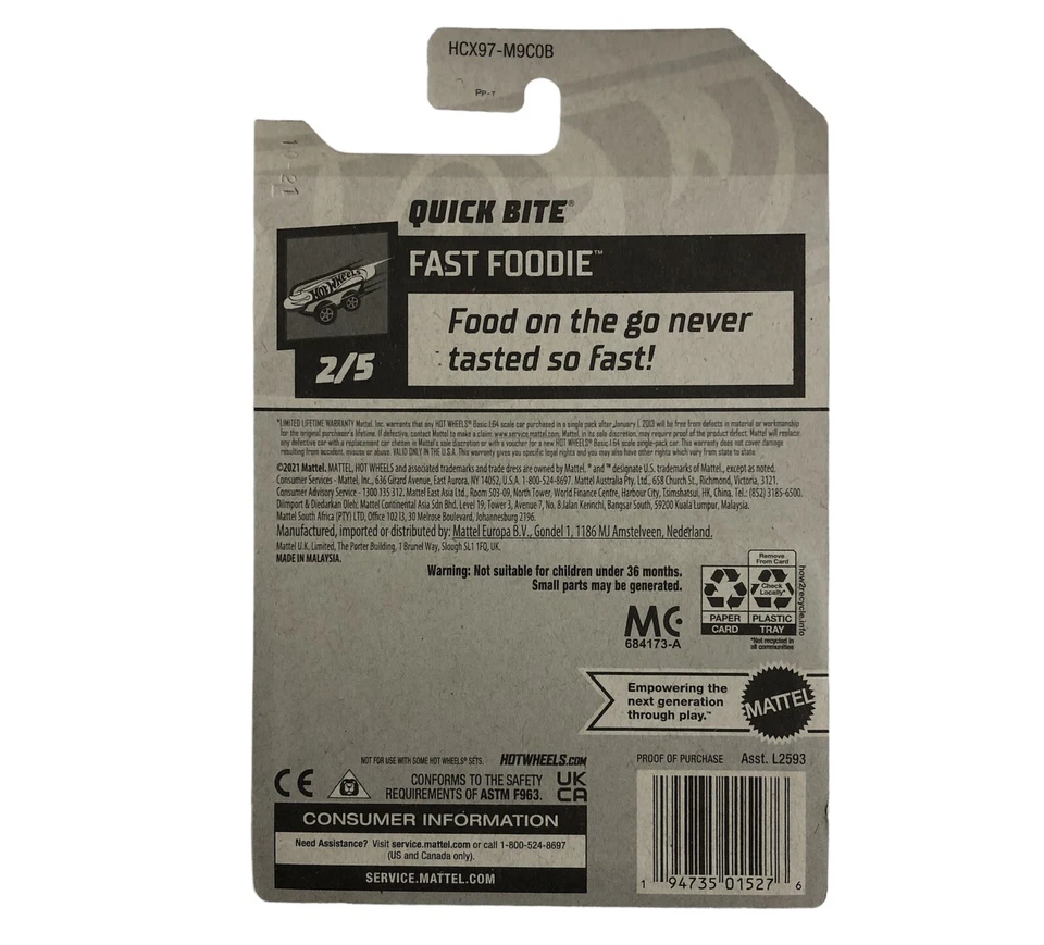 Hot Wheels сокровище охоты быстрый укус хот-дог универсал 2/5 новый/запечатанный 37/250 B чехол - Изображение 3 из 4