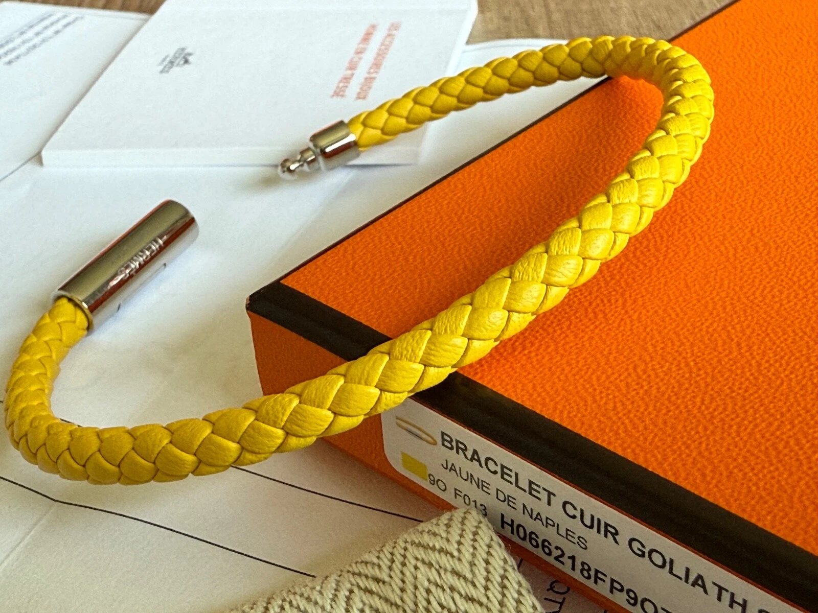 HERMÈS Bracciale HERMES GOLIA Jaune De Naples Giallo Misura: T6 fuori produzione RARO!
