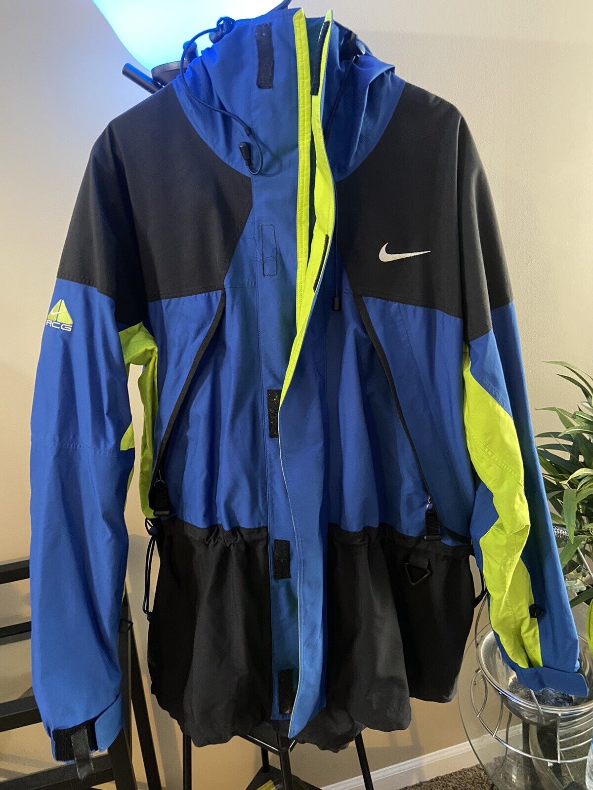 Vintage Nike ACG Storm Fit Jacket 90s 3 Outer Layer Blue/ Lime Green