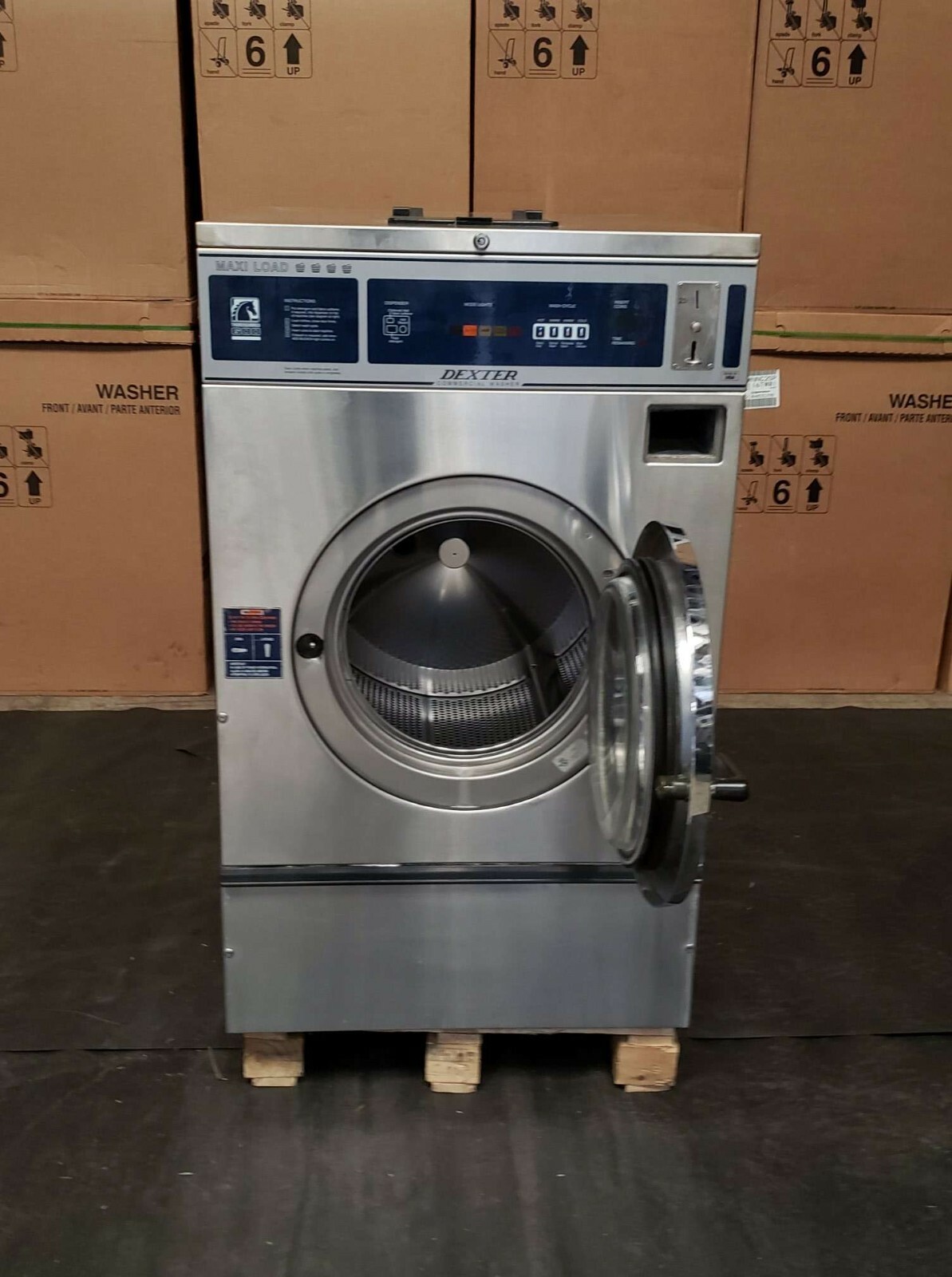 DEXTER T600 FRONT LOAD WASHER COIN OP 40LB 208240V 60HZ
