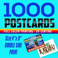 1000 Full Color Double Sided  4" X 9" - 12pt paper - NEXT DAY PRINTING