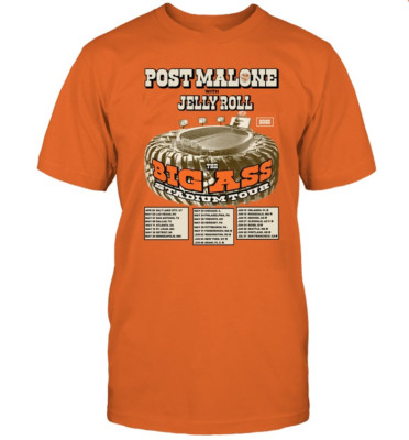 Post Malone 2025 TOUR The big a s s T-shirt Unisex S-5Xl All sizes 2F483