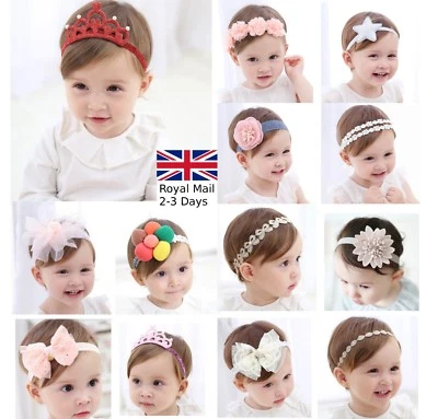 Baby Girls Bow Floral Crown Headband Alice Hair band Head Elastic Cute Kids
