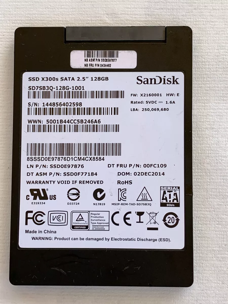 operation himmelsk symmetri SanDisk X300s 128GB 2.5&#034; SATA SSD Hard Drive SD7SB3Q-128G-1001 | eBay