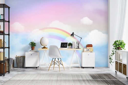 Fond décran 2024 mural 3D Rainbow Cloud ZHUB8213 amovible auto-adhésive Amy
