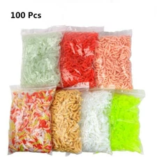 100Pcs 2.0cm/0.78in Fishing Lure Maggot Grub Soft Baits Worms Fishing Lures