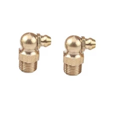 2 Pieces Pipe Grease Fitting 1/16" NPT NP Zerk Nipple 90 Degree Elbow Brass @PR