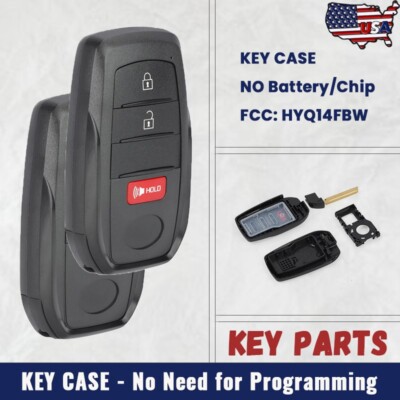 2 Smart Remote Key Shell Case Fob For Toyota Corolla Cross 2022 - 2024 HYQ14FBW