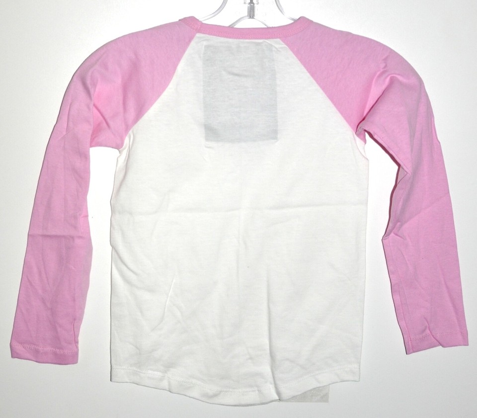 Raglan Baseball Tee Cotton White & Pink Girl's Size Small NWOT | eBay