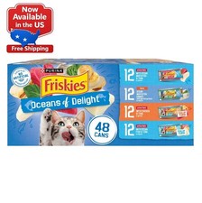Purina Friskies Oceans of Delight Wet Cat Food Variety Pack, 5.5 oz Cans